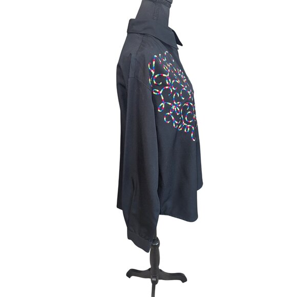 Vintage Frontier Clothing Black L/S Button Western Shirt Embroidery  L Cowgirl - Picture 3 of 6